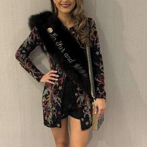 Chic Multicolor liquid bead Mini Dress w/ shorts